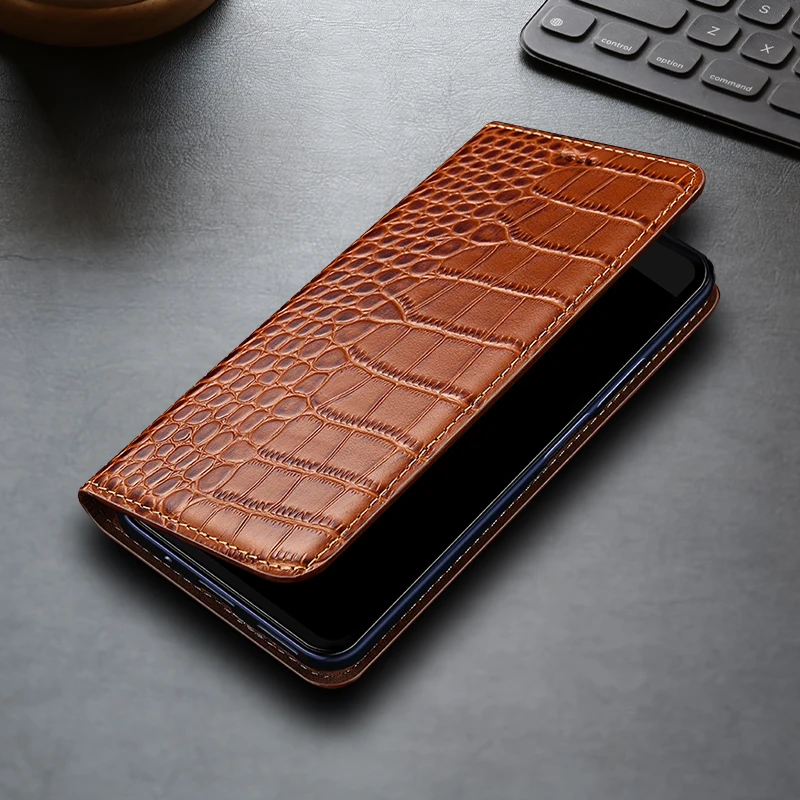 Crocodile Genuine Leather Flip Case For Infinix Zero 20 30 40 X Pro Neo Ultra 4G 5G 2022 2023 Wallet Cover Cases Scratch Proof view 4