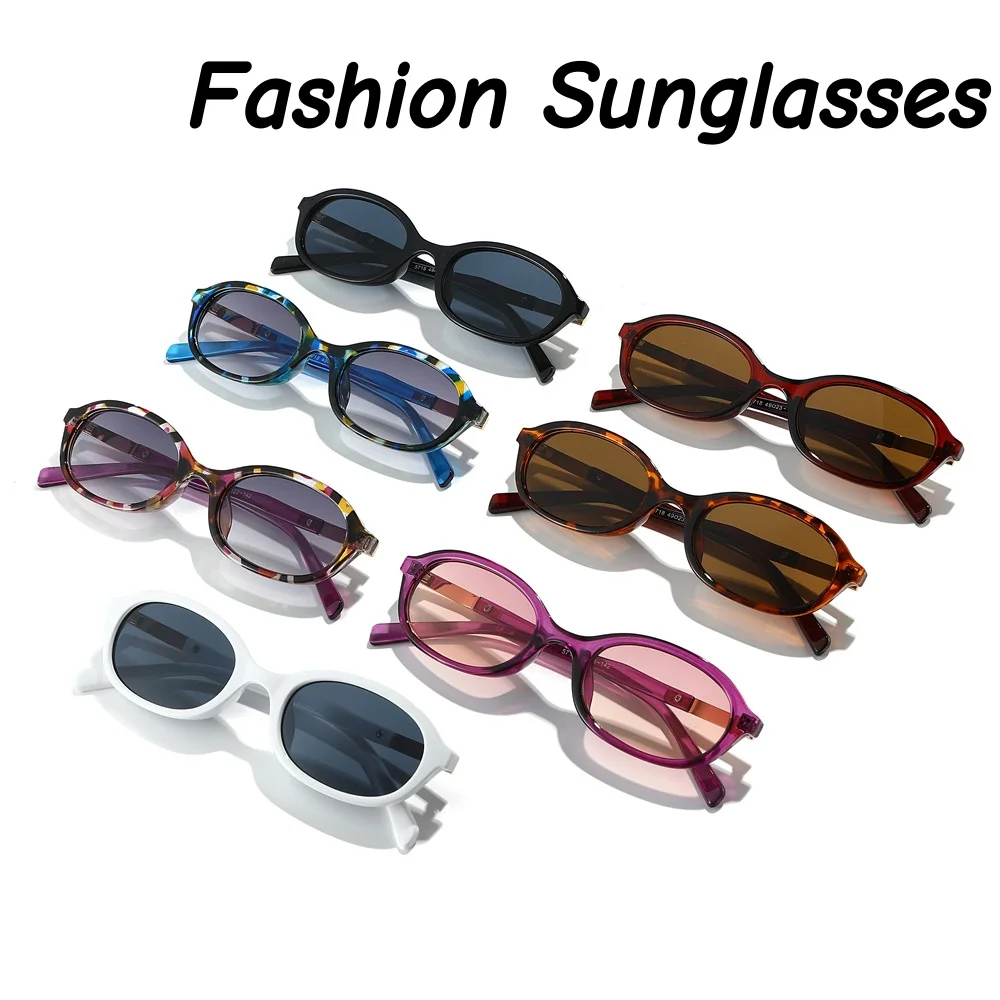 

Fashion Oval Frame Sunglasses Ladies' Stylish Advanced Sunscreen Eyewear Outdoor UV Protection Travel Driving Cycling Sunglasses