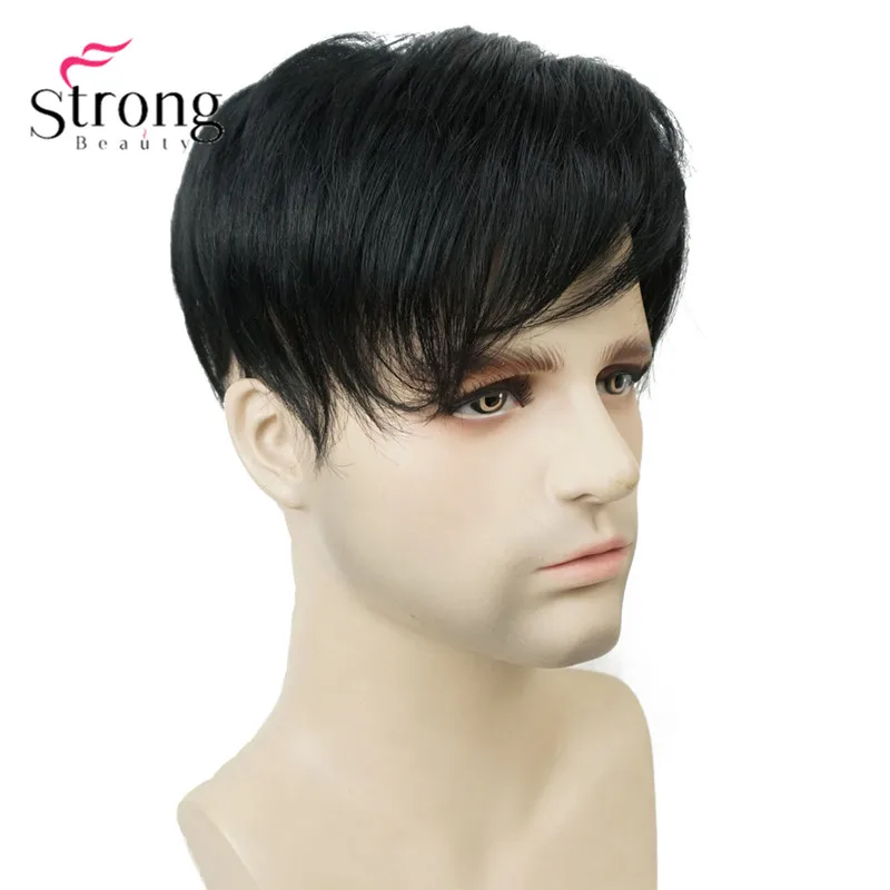 StrongBeauty Men\'s Wig Toupee Synthetic hair short Toupe Hair Extensions Hair Piece COLOUR CHOICES
