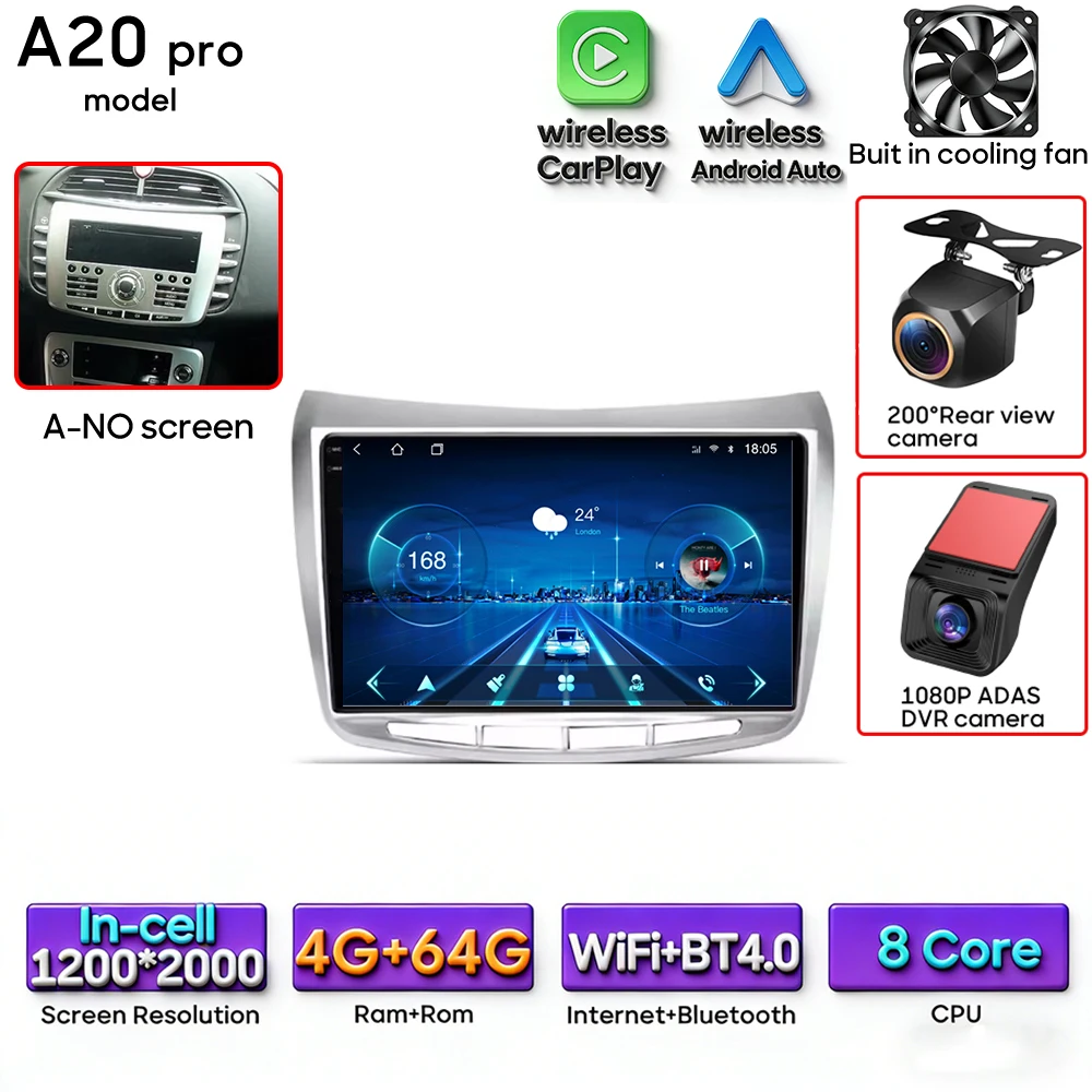 Android 15 autoradio multimediaspeler draadloze Carplay stereo voor Lancia Delta 2009 - 2019 navigatie GPS 2din DSP Wifi