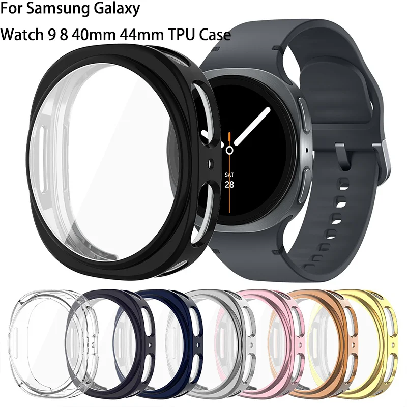 TPU Case for Samsung Galaxy Watch 9 8 40mm 44mm Full Protective Cover Soft Silicone Cases Watch 9 Accessories Anti-scratch Shell
