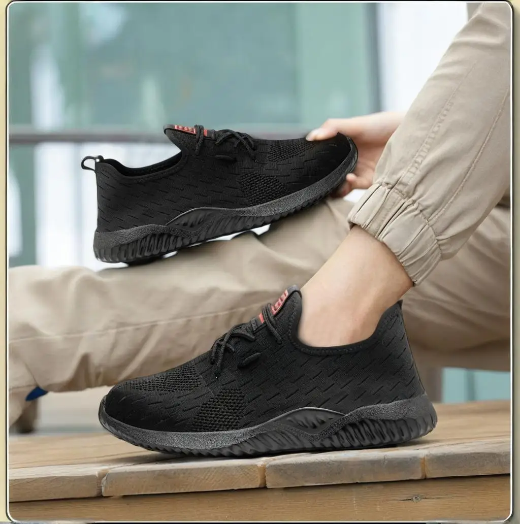 Steel Toe Safety Shoes for Men Lightweight Work Shoes Anti-Puncture Anti-Smash Safety Sneaker non-slip wear resistant Factory