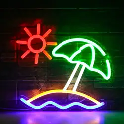 wanxing  Cute Art Lighting Party Supplies Wedding Bar Beach Sun Wall Decor Design Unique  USB With Switch  LED neon Neon Lights