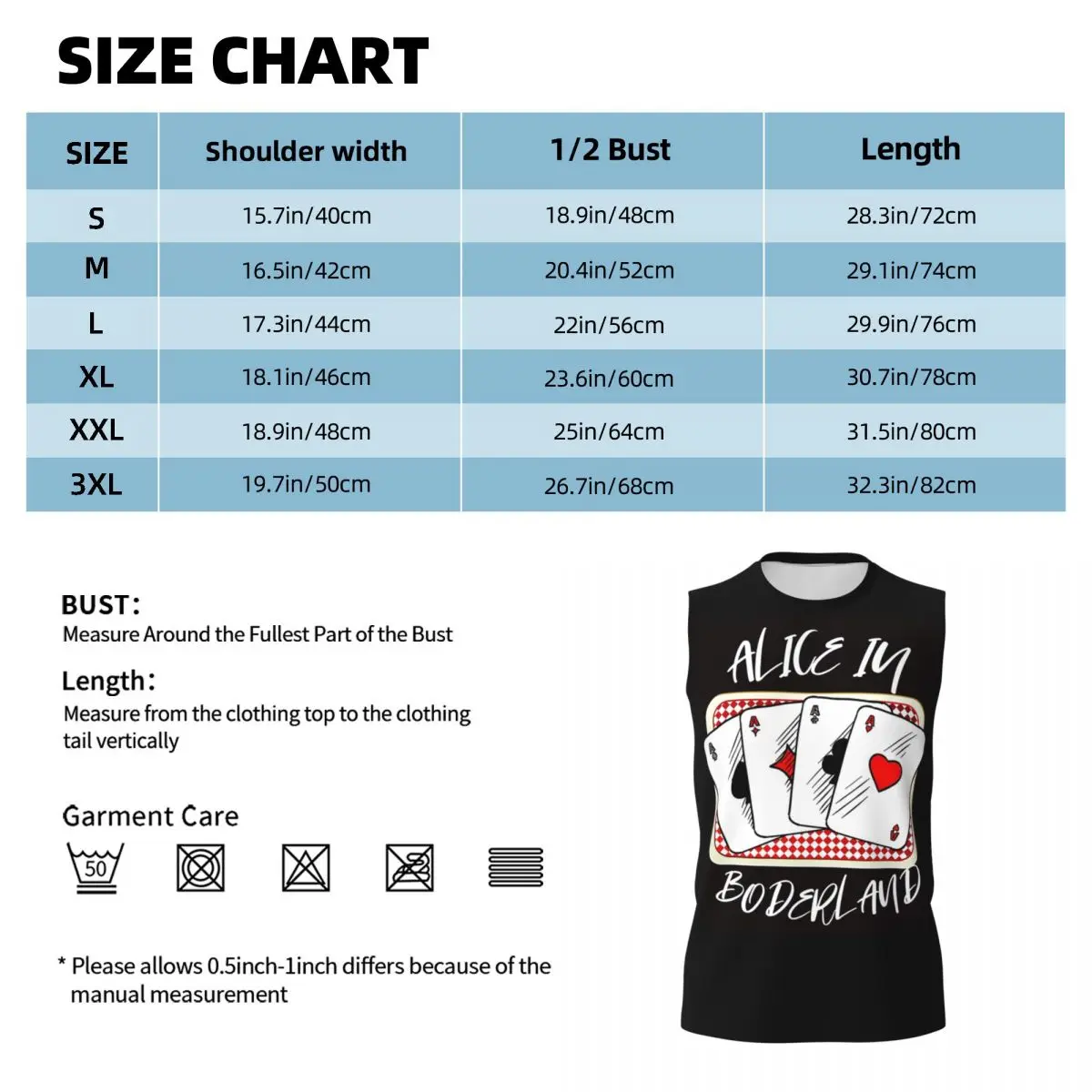 Alice In Borderland Men Printed Sleeveless T-shirt Casual Hip Hop Street Style Beach Holiday Tank Tops