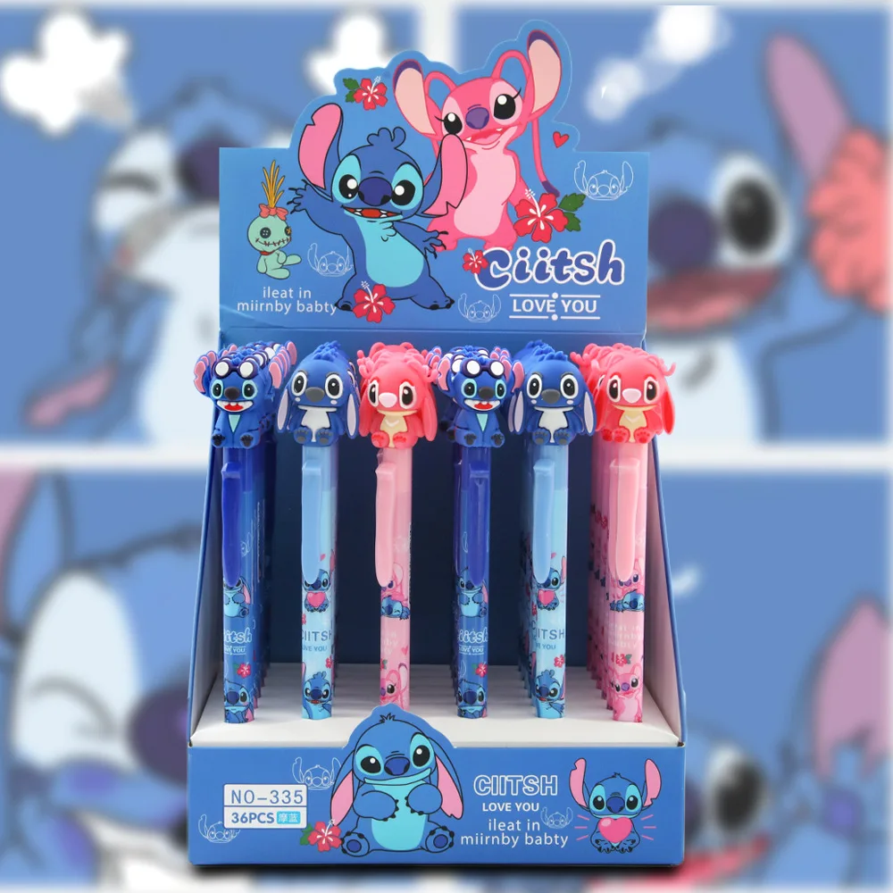 

Disney 36pcs Erasable Blue Gel Pen Cartoon Stitch Writing Pen 0.5mm Blue Pen Student Learning Stationery