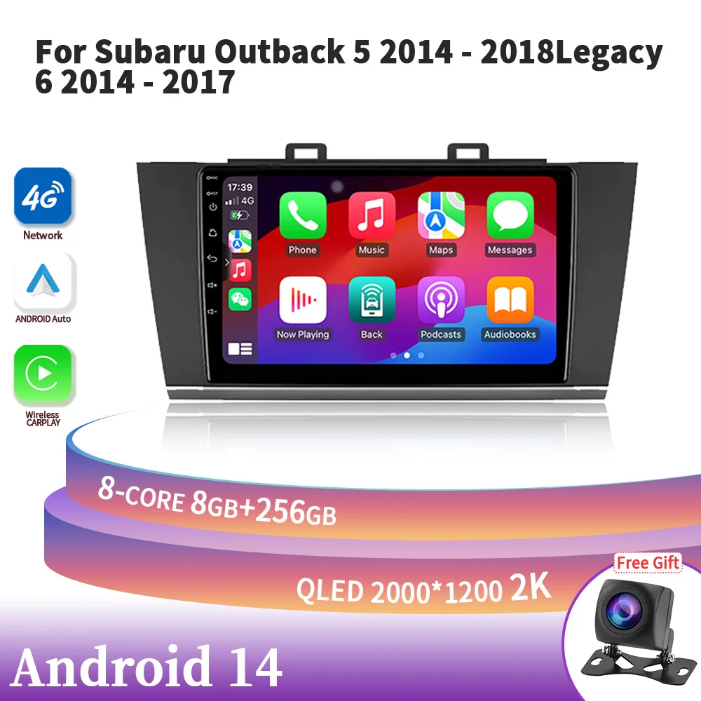 

Android 14 For Subaru Outback 5 2014-2018 Legacy 6 2014-2017 Car Radio Multimedia Navigation Wireless Carplay Stereo 4G 2DIN GPS