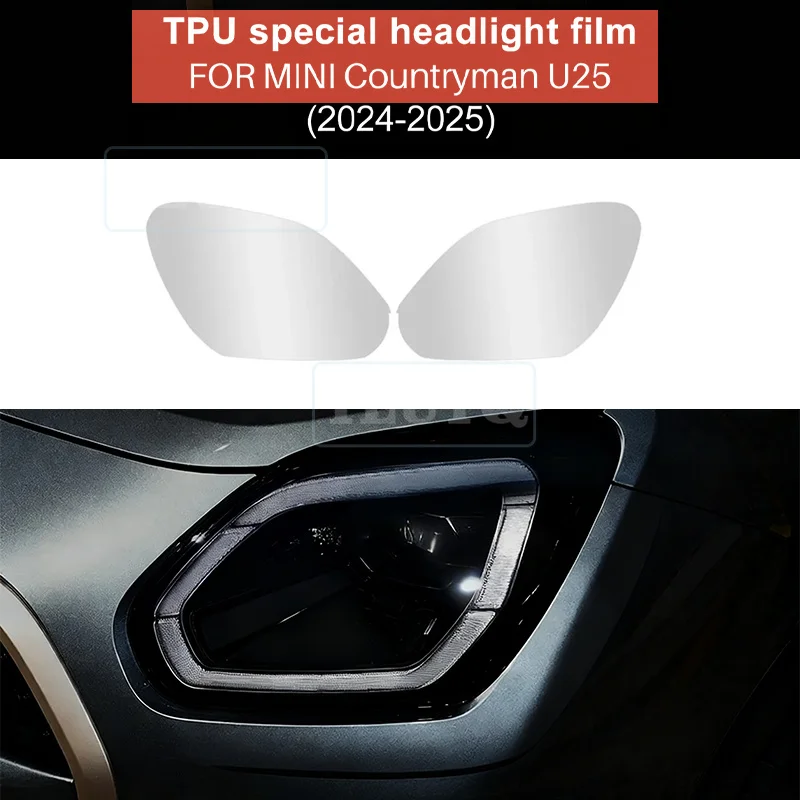 

Headlight Film for Mini Cooper Countryman U25 2024 2025 Smoked Clear Front Tail Rear Lamp TPU Sticker Anti-scratch Protection