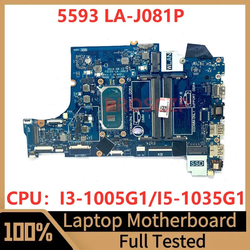 CN-07TKJ3 07 tkj3 CN-047MF0 047 mf0 für dell 5593 laptop motherboard fdi55 LA-J081P mit I3-1005G1/I5-1035G1 cpu 100% getestet gut