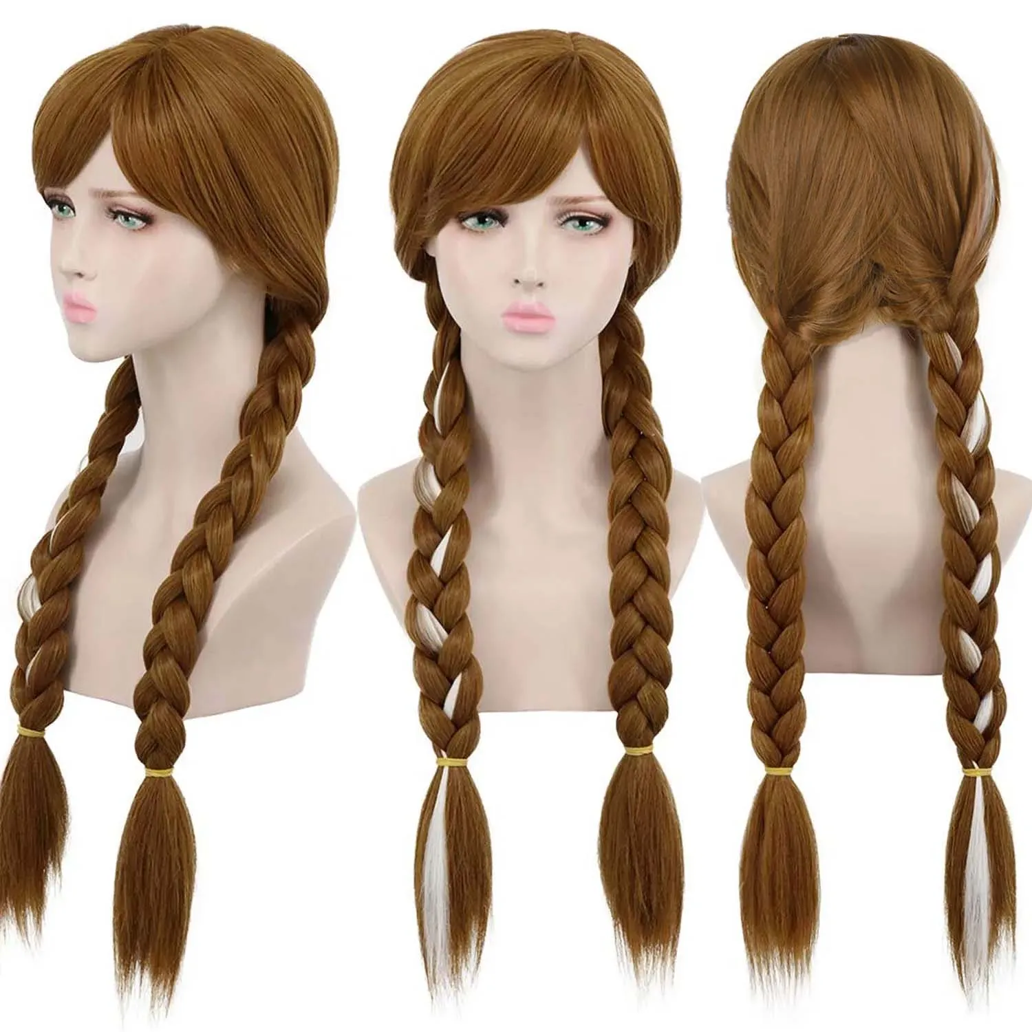 Braided Brown Cosplay Wig for Synthetic Anna Wigs Cosplay Party Wig Peluca De Princesa Princess Wig for Halloween Christmas image 2