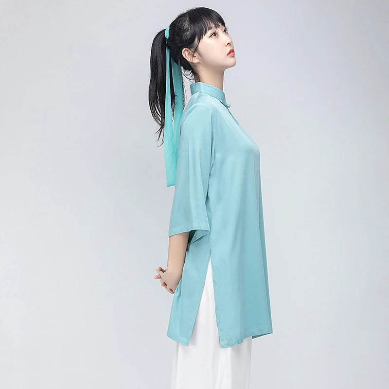 Women's Unisex Tai Chi Suit 100% Silk Embroidered Floral Spring/Summer Performance & Competition Wear