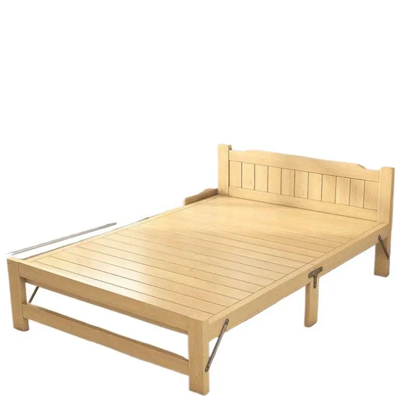 Lit Pliable en Bois Massif pour Adulte et Enfant, Maison de Location Durable, Simple, Ménage, Planche Rigide