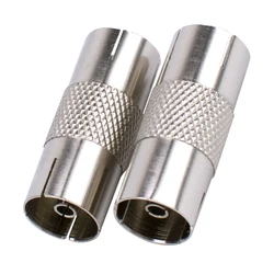 2PCS TV Female to TV Female Jack RF Adapter Coupler Straight Nickelplated for Cable TV Connection NEW