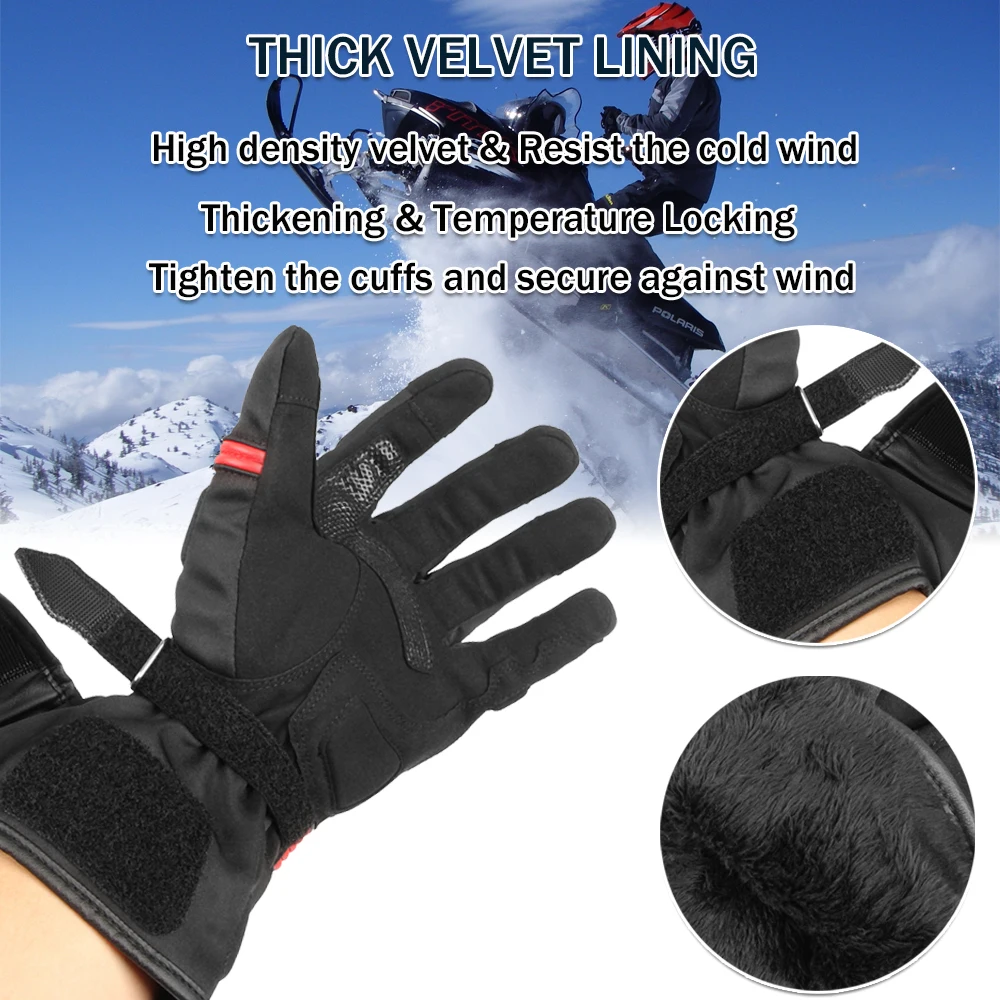 Motorcycle Winter Warmth Gloves Finger Touchable Unisex Non-Slip Waterproof Glove For Motobike Cycling Thicken Windproof Gloves