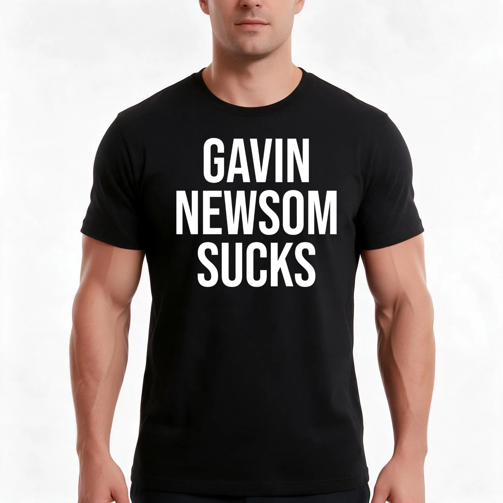 Gavin Newsom Sucks T-Shirt, Summer Casual Cotton Tee, Oversized Streetwear Tops, Vintage Graphic Print, Loose Fit Short Sleeve