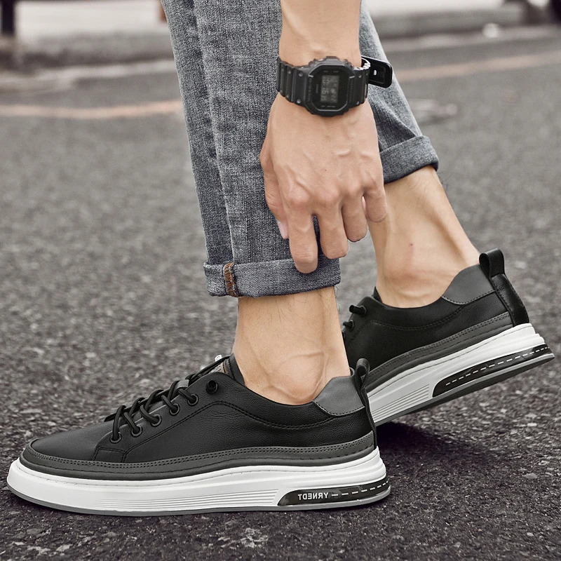 Men Autumn New Breathable Leather Shoe Comfortable Casual Men Shoes Light Shoe Outdoor Fashion Men Flats image 6