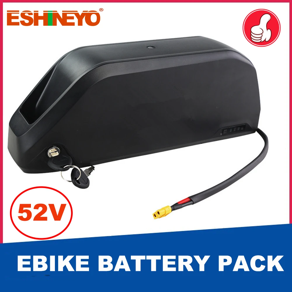 Down tube 52V Electric Bike Battery Pack 15AH 20AH 18650 Lithium Batteries For E-bike 750W 1000W 1500W Motor Power