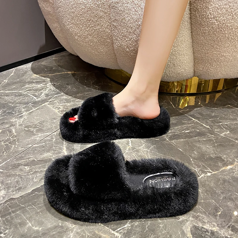 New Winter Women\'s Cotton Slippers Outdoor Indoor Home Non-slip Shoes Plush Warm Cotton Shoes Women\'s Bedroom Flat Warm Slippers