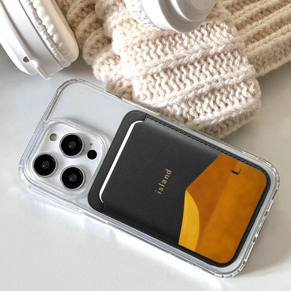 Leder-Kartenetui Handyhülle Kartenhalter für MagSafe Magnetische Hülle Geeignet für alle iPhones mit MagSafe-Kartenfunktion Rückseitentasche – Detail 4