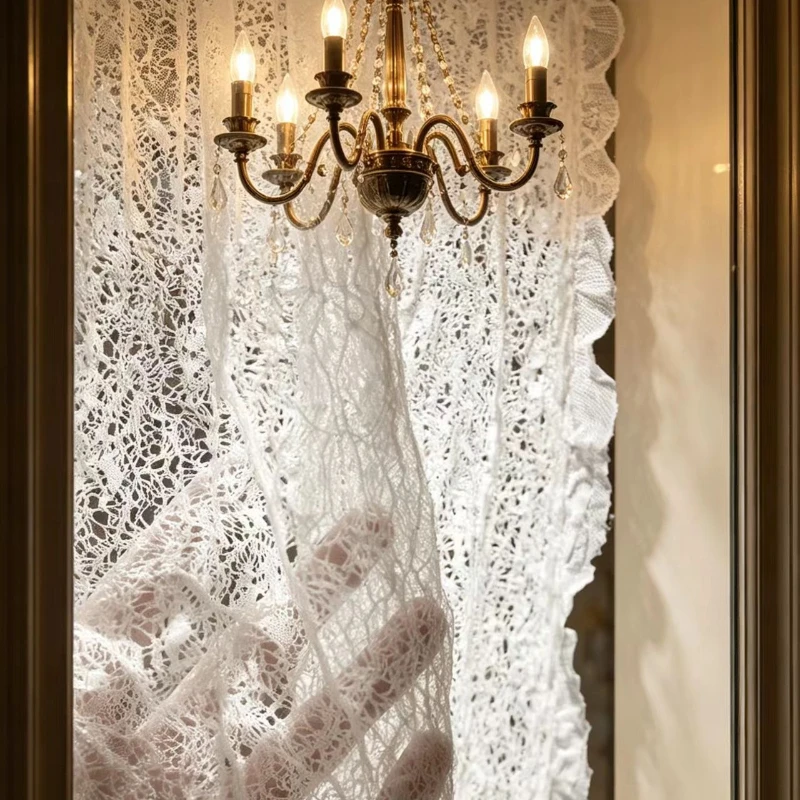 

White Hollow Out Lace Tulle Fabric Sheer Mesh Cloth for Wedding Dress Curtain Photography Background Diy Crafts By The Meter