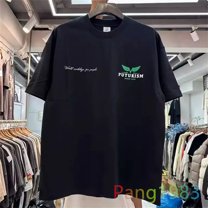 

Streetwear Green Wing Logo T-shirt Men Women High Quality Black White Short Sleeve T Shirt Oversize Tops Tee