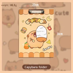 Capybara-Carpeta para documentos A4, almohadilla de escritura, portapapeles, organizador de escritorio, carpetas universitarias, papel, suministros de oficina