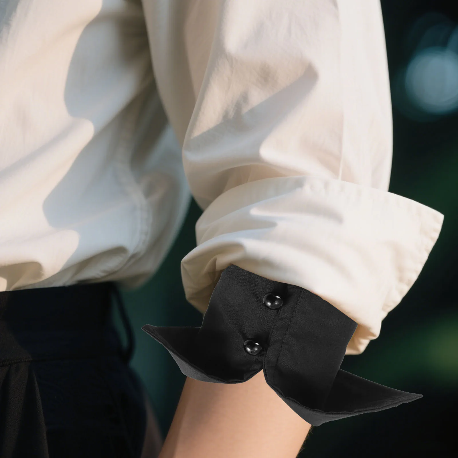 

Cotton Fake Sleeve Cuffs Detachable Shirt Wrist Cuffs Ruffle Cuff For Women Blouses Coats Elegant Professional Suit