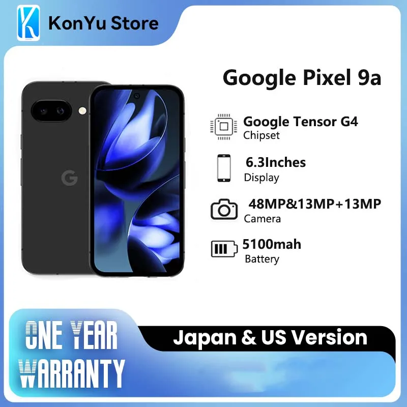 

Оригинальный проводной смартфон Google Pixel 9a 6,3 дюйма POLED 120 Гц 5100 мАч Google Tensor G4 Titan M2 8 ГБ ОЗУ 128/256 ГБ