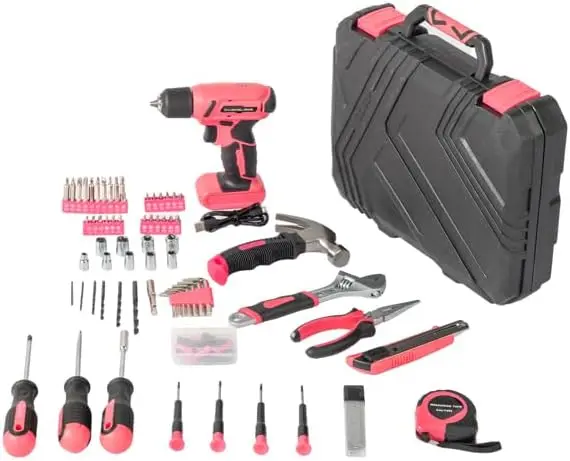 

Набор сверл из 146 предметов с аккумуляторной дрелью 8 В, набор домашних инструментов с дрелью, наборы ручных инструментов с портативным футляром, для домашнего обслуживания своими руками