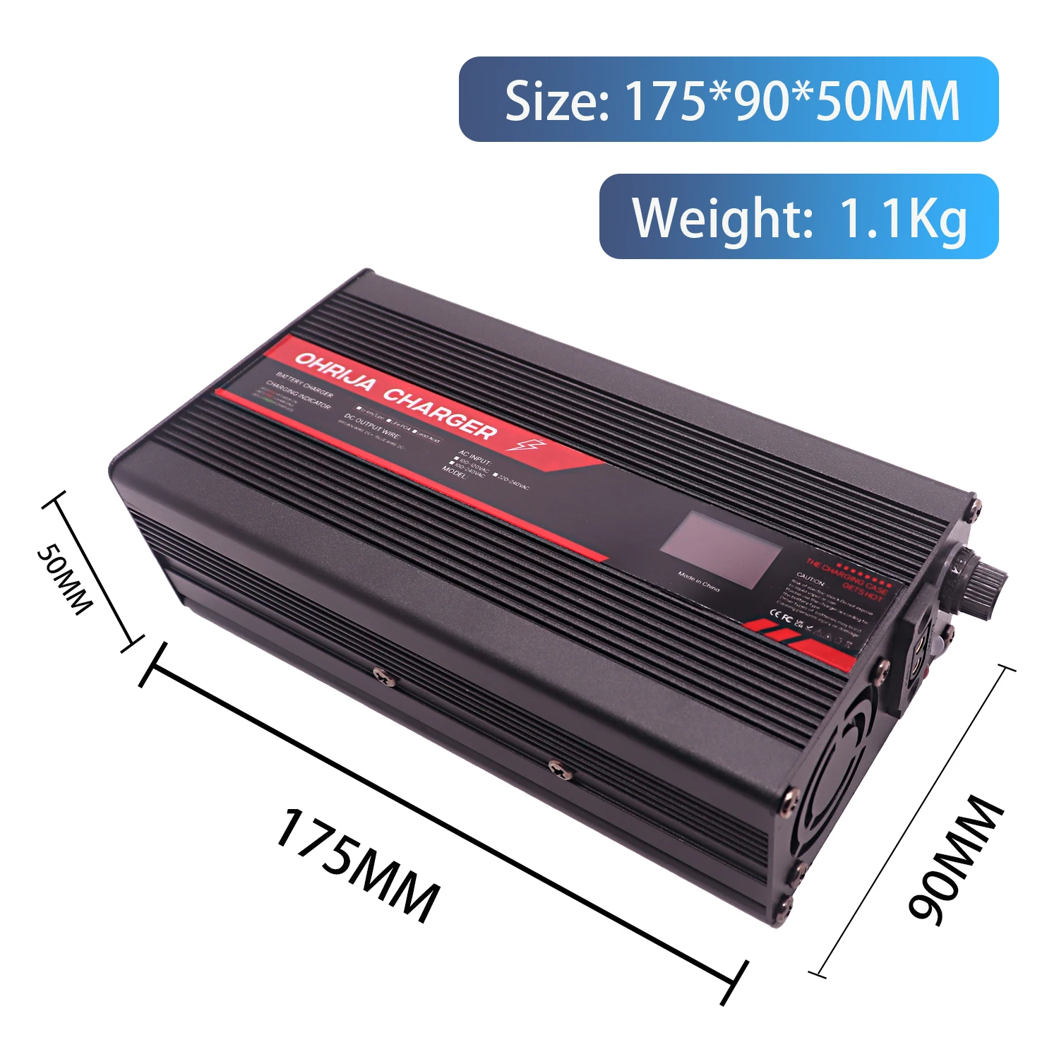 شاحن بطارية OLED بشاشة 14.6 فولت 20 أمبير لشاحن بطارية LiFeP04 4s يحتوي على موصل قابل للتحويل سريع وآمن وذكي