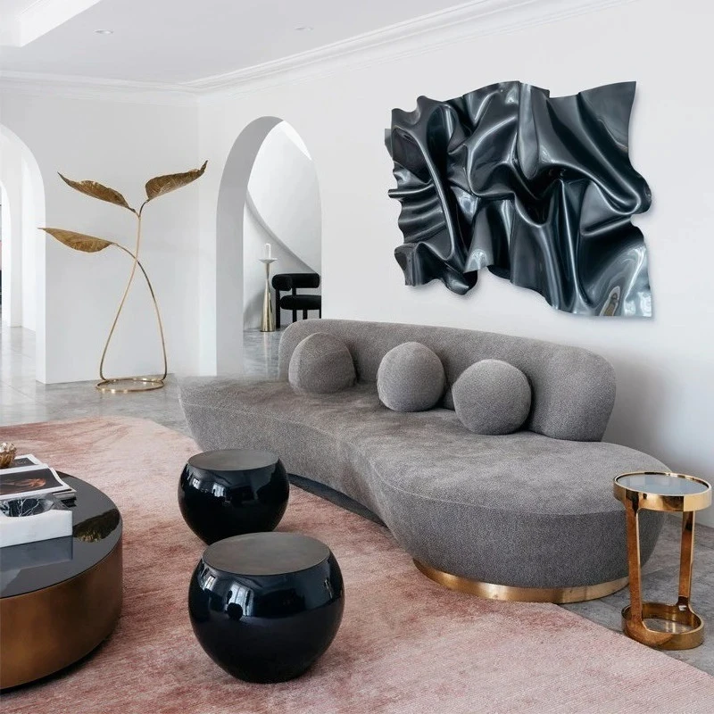 European Style Curved Couch Teddy Living Room Sofas Semi Circle Modern Sofa Set