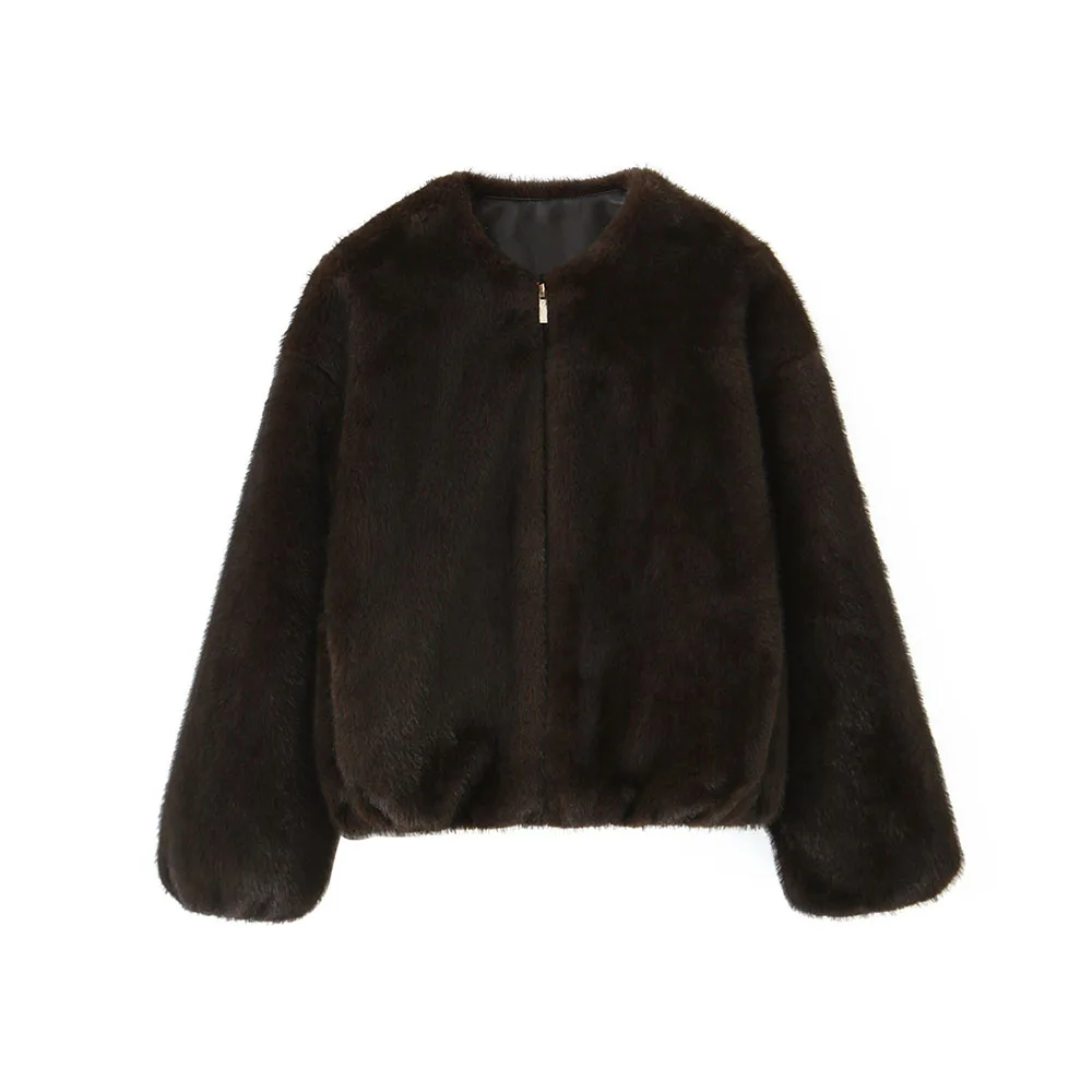 

Autumn and winter new women's fashion faux fur pilot jacket jacket