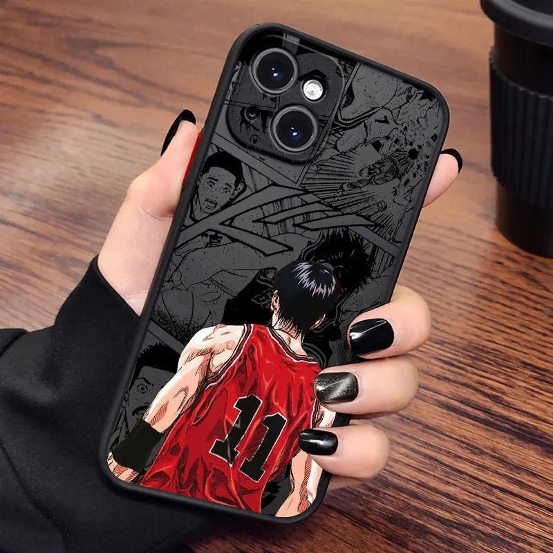 SLAM DUNK Anime Comics Art For iPhone 15 14 13 12 11 Pro Max XS Max X XR 7 8 Plus 6S 5S Frosted Translucent Phone Case