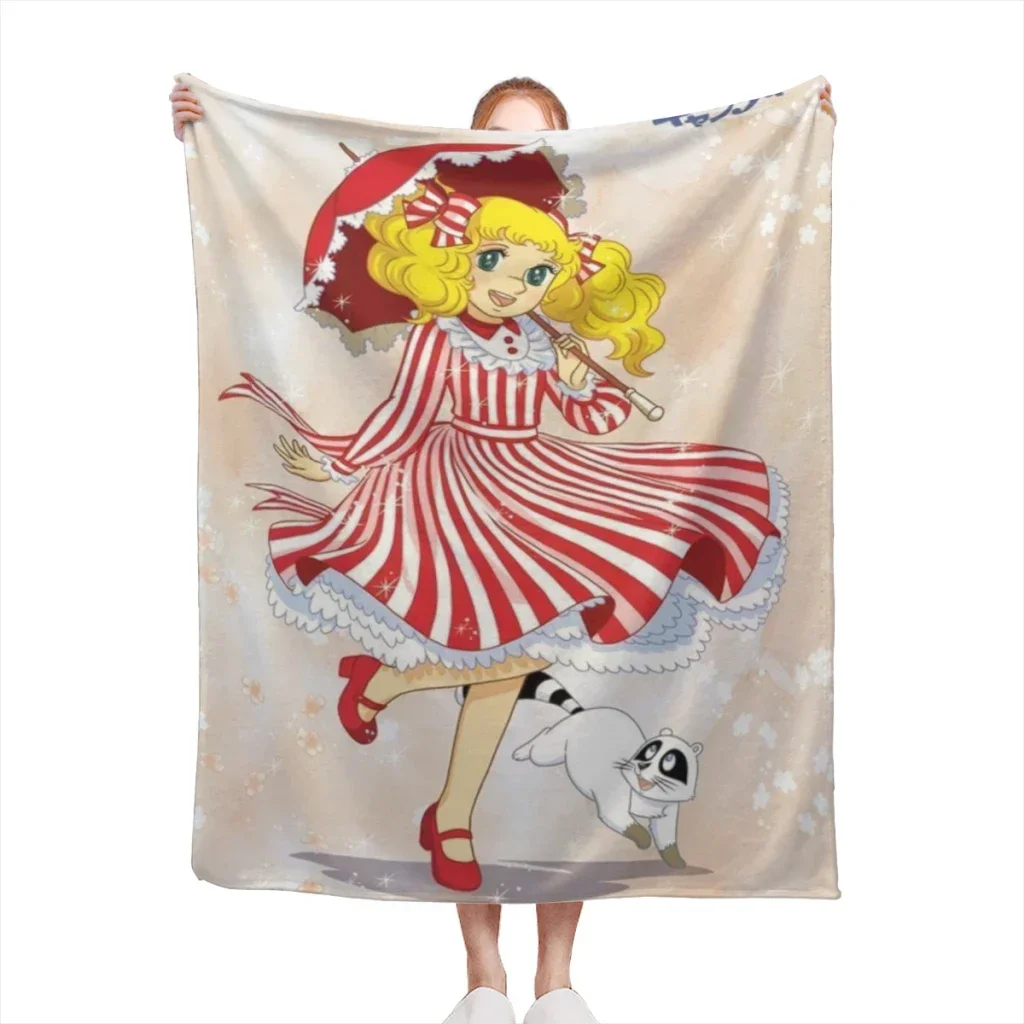 

Candy Candy Anime Fleece Throw Blanket for Sofa Bed Home Office Nap Car Travel Picnic Gift Soft Cozy Lightweight Blanket