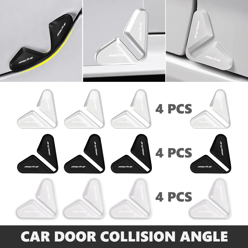Protector de silicona transparente para esquinas de puertas de coche, pegatina protectora contra golpes para Mustang Shelby GT GT350 Fender Zapatillas