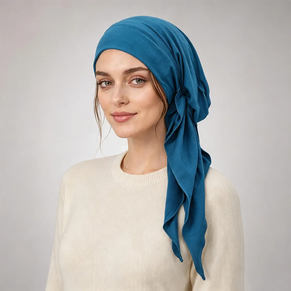 Muslim Women Comfortable Turban Head Wrap Soft Stretch Fabric With Long Tails Casual Daily Head Accessory Turbante Mujer