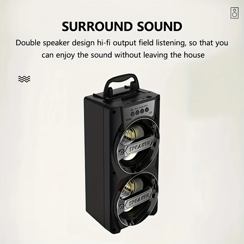 Dual Speakers Wireless Bluetooth Speaker Outdoor Music Box Subwoofer Soundbar Colorful LED Light Music Player for Karaoke Free