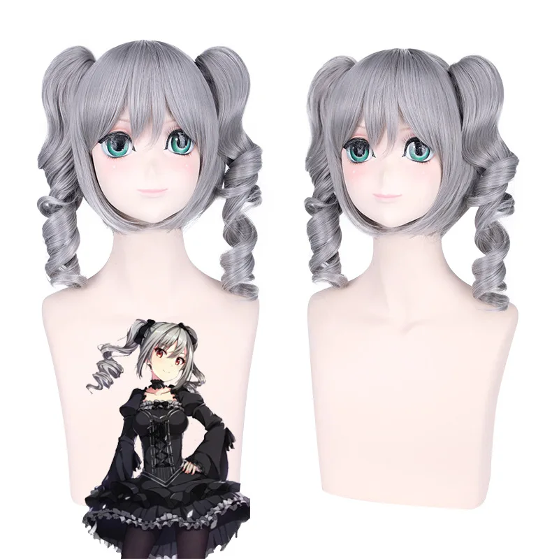 

Синтетический длинный волнистый парик с двумя хвостиками для косплея, вдохновленный Кан-заки, для аниме-вечеринок и Хэллоуина