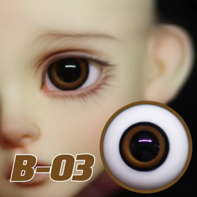 Doll's Eyes for 1/3 1/4 1/6 Bjd Doll 12/14/16mm Glass Eyeball Brown Diy Girl Toys Dress Up Play House Fashion Doll Accessories