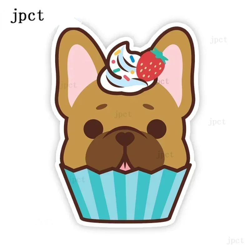 CMCT self adhesive French Bulldog Cupcake bumper rear window Waterproof Automatic Decor laptop waterproof Car Sticker17cm-13cm