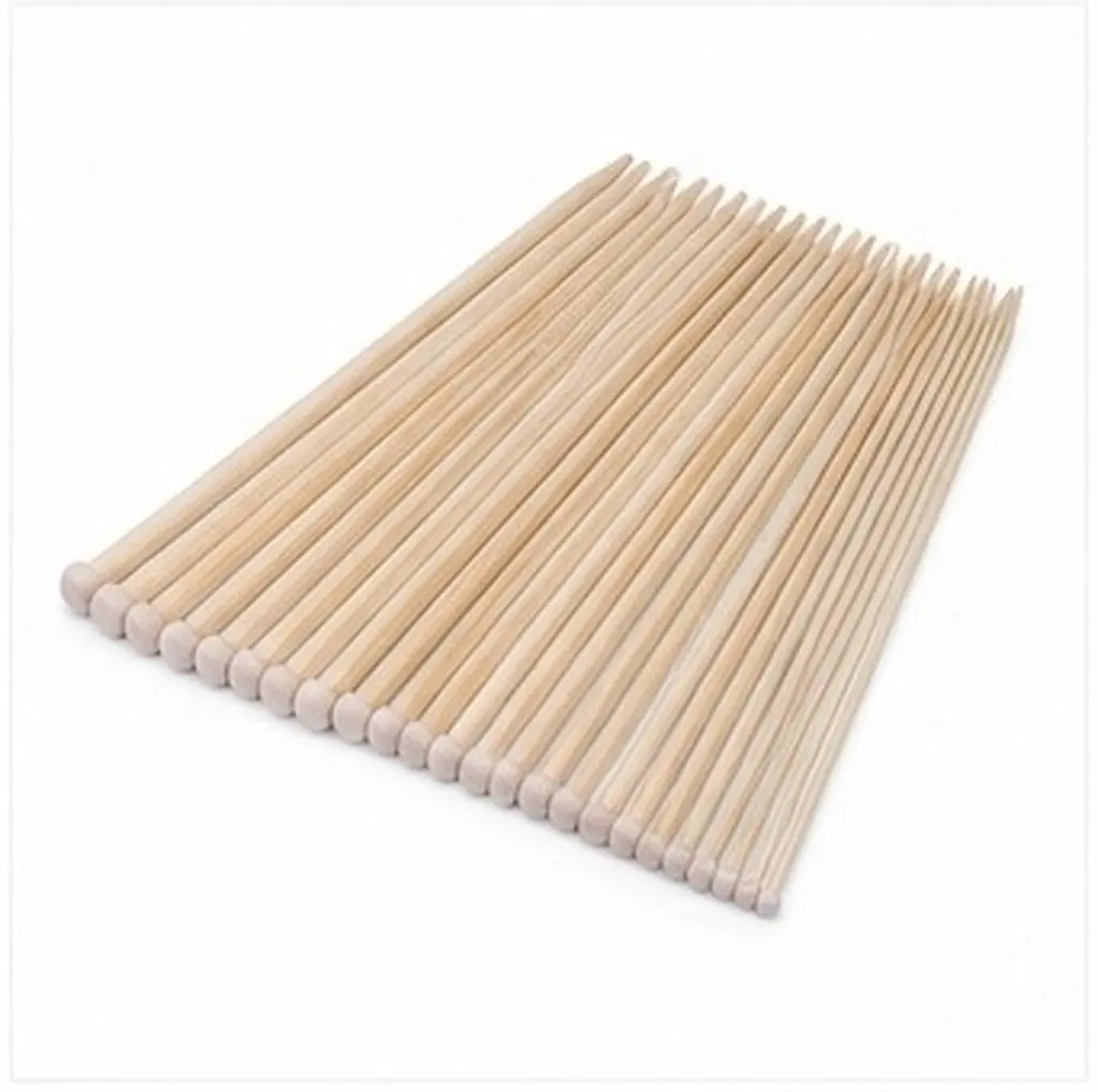 36Pcs Bamboo Knitting Needles 12Cm Single Pointed Straight Needles Odorless Lightweight Sturdy for Handmade Sweater