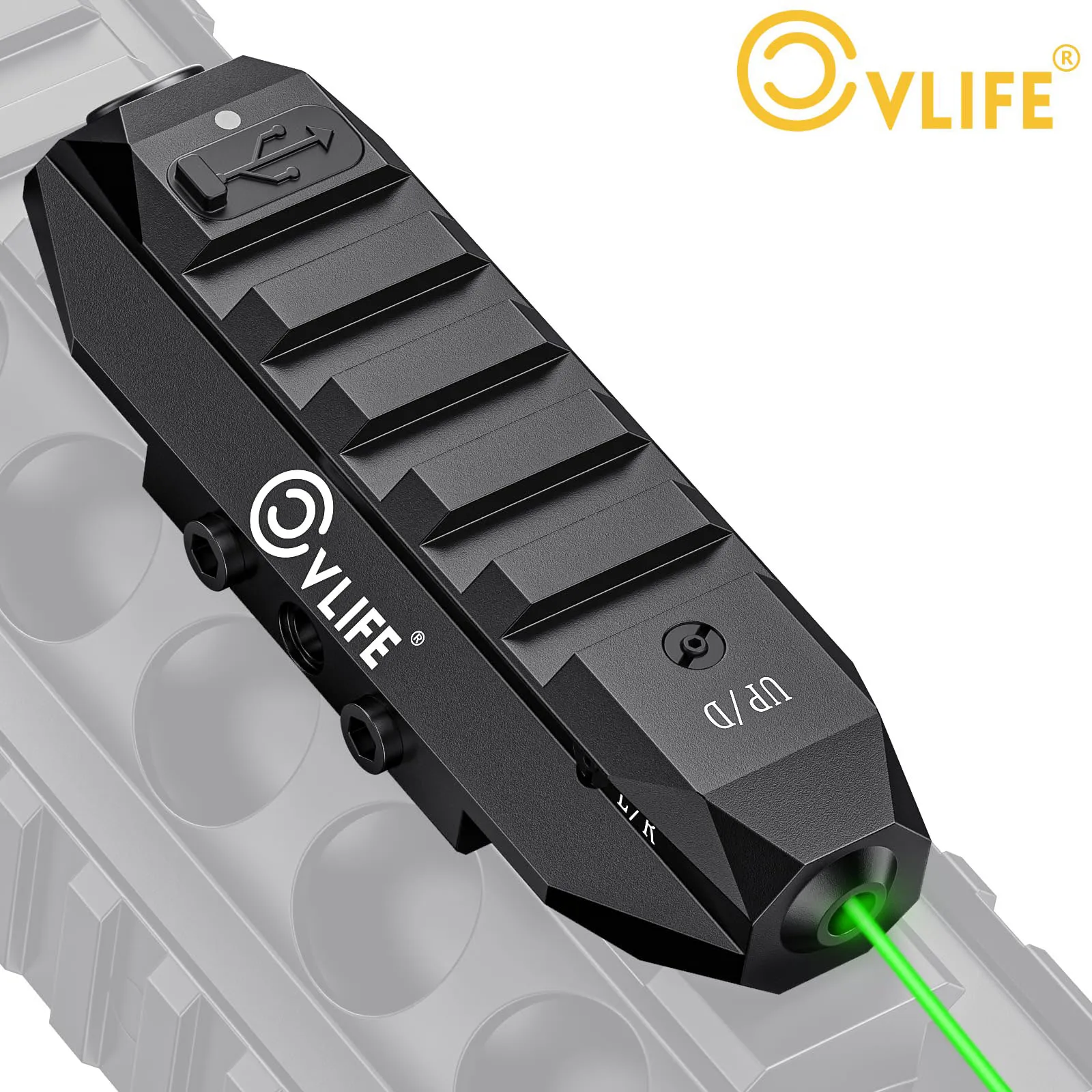 

CVLIFE Picatinny Green Laser Sight for Rifle Tactical Rechargeable with Longer Battery Life with Strobe Mode Hunting