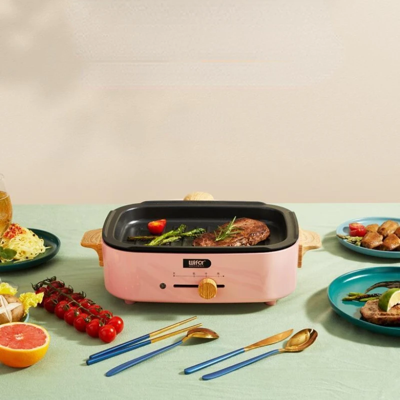 Multi-function Cooking Pot Electric Barbecue Hotpot Cooking Pot Barbecue Machine All In One Breakfast Machine Mini Multicooker