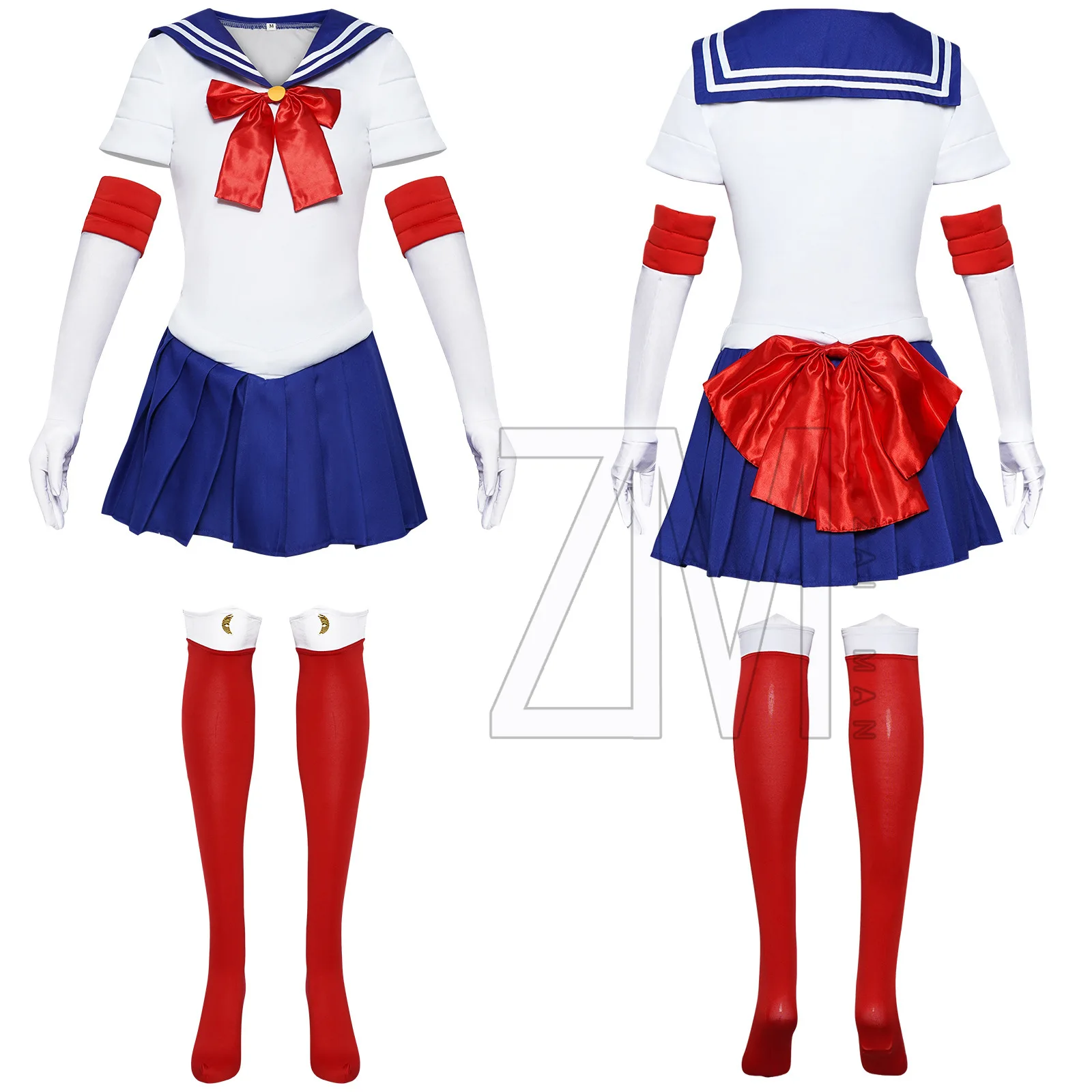 

Sailor Costume Moon Usagi Tsukino Cosplay Costumes Kids Girls Cute Short Sleeve Dress Gloves Socks Halloween Carnival Clothing