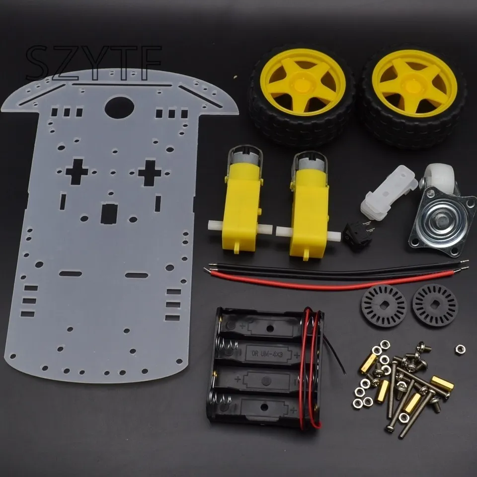 Motor Smart Robot Car Chassis /Tracing car box Kit Speed Encoder Send the Battery Box For Arduino