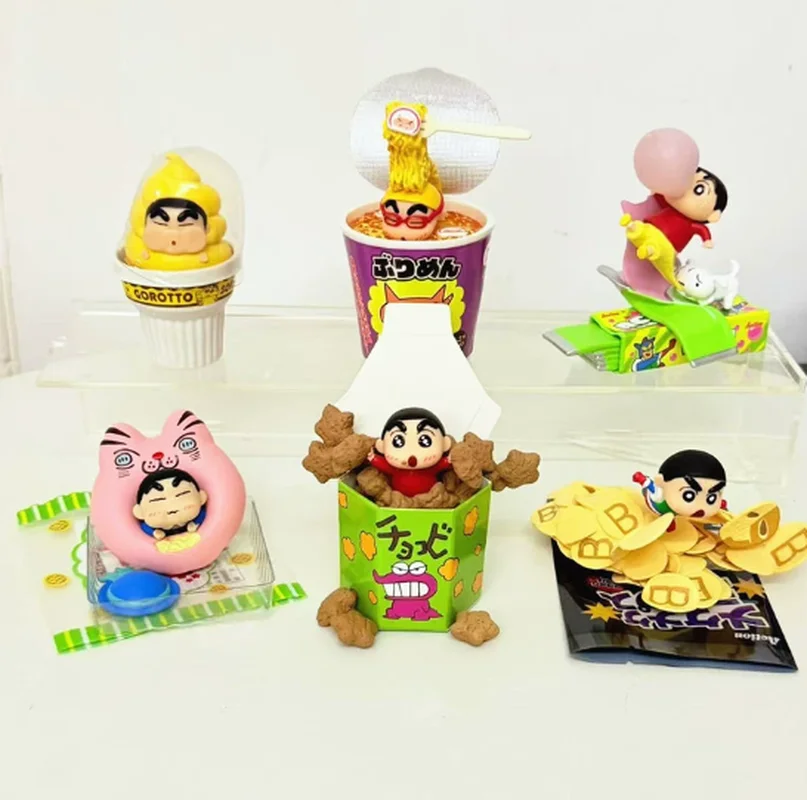 En stock: Caja sorpresa Xiaoxin Snack Party con mini figuras de acción de juguete, dulces y snacks con forma de helado y patatas fritas, regalos coleccionables en caja.