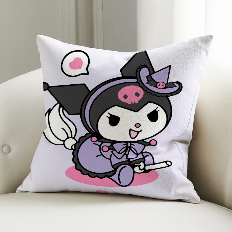 

Sanrio Kuromi Pillow Case Purple Cute Cartoon Cushion Cover Soft Plush Sofa Bedroom Decor for Anime Fans