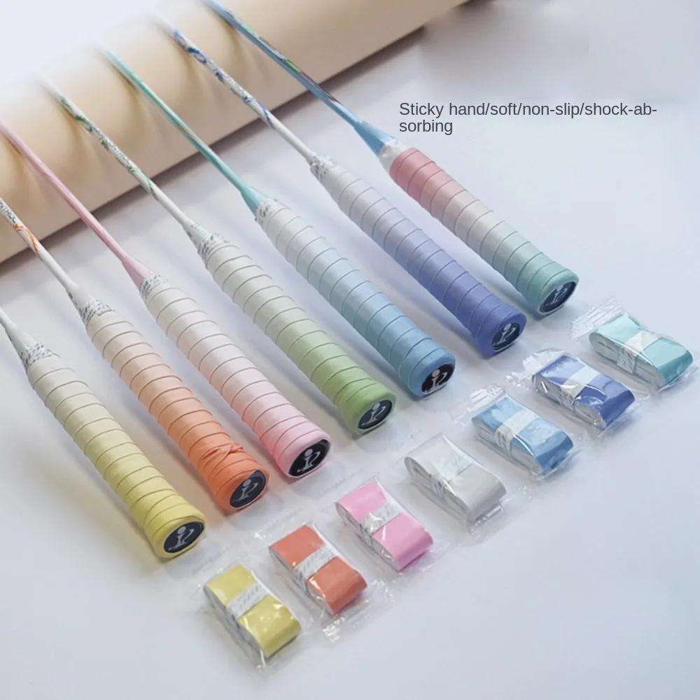 New Sweatband Badminton Racket Handle Grip Non-slip Tape Winding Overgrip Gradient Tennis Racket Rubber Grip Racquet Supplies