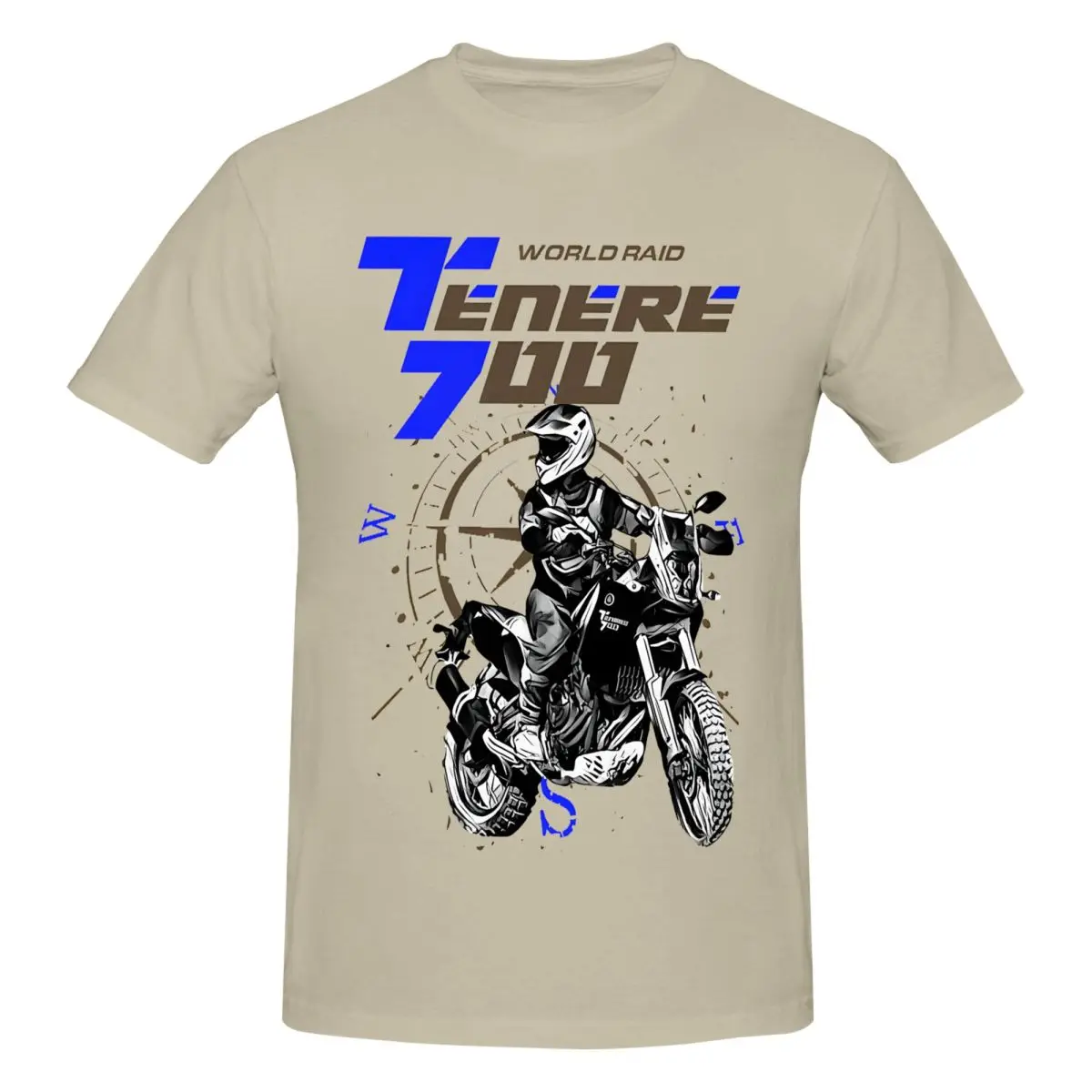 Yamaha Tenere 700 T7 Men\'s T Shirt Cafe Race Motorcycle Funny Tees Short Sleeve Crew Neck T-Shirts Cotton Gift Idea Tops