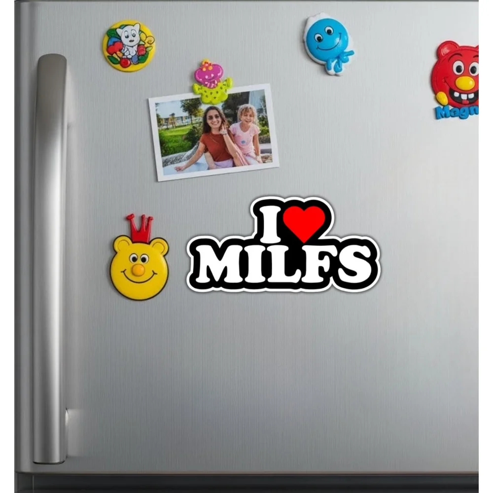 I Love Milfs Funny Quote Vinyl Sticker For Laptop And Water Bottle Self Adhesive Decal