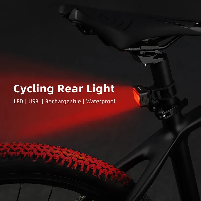 KINGSEVEN Bike Light 5 Modes 500mAh Bicycle Rear Light MTB Safety Warning Tail Light Waterproof Riding Flashlight USB